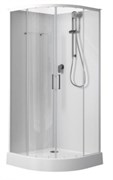 AQUANET Passion EVO Душевая кабина четверть круга размер 100x100 см профиль - белый / стекло - прозрачное AQUANET-281965