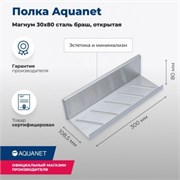 AQUANET Полка Магнум 30x8 сталь браш, открытая AQUANET-334113