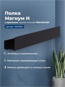 AQUANET Полка Магнум Н 70x12 черная матовая, с крючками AQUANET-341534