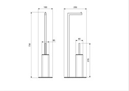 AQUATEK Libra Держатель туалетной бумаги с ершиком напольный, матовый черный AQ4331MB