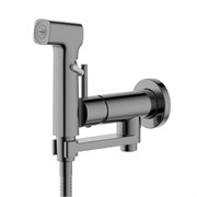 AQUATEK AQ1819BGM НИКА Комплект для гигиенического душа встроенный (Смеситель + гигиеническая лейка + шланг), оружейная сталь AQ1819BGM