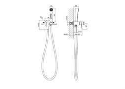 AQUATEK AQ1719BG ЛУГАНО Комплект для гигиенического душа встроенный (Смеситель + гигиеническая лейка + шланг), шлиф. золото AQ1719BG