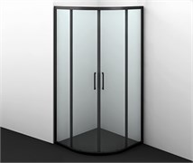 WASSERKRAFT Dill 61S Душевой уголок сектор / четверть круга размер 90x90 см двери раздвижные профиль - черный / стекло - прозрачное WASSERKRAFT 61S01