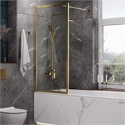 WASSERKRAFT Abens 20W Стеклянная шторка для ванны ширина 80 см профиль - золото матовое / стекло - прозрачное WASSERKRAFT 20W01-80BG