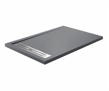 WASSERKRAFT Wiese 84T Душевой поддон прямоугольный искусственный камень размер 140x80 см, серый WASSERKRAFT 84T35