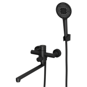RUSH Melos Смеситель для ванны с длинным поворотным изливом (SUS1101-51Black), цвет черный SUS1101-51Black
