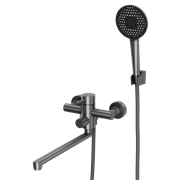 RUSH Melos Смеситель для ванны с длинным поворотным изливом (SUS1101-51Grey), цвет графит SUS1101-51Grey