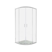 AQUATEK Душевой уголок 1/4 круга, двери раздвижные, 200x100x100 см, профиль хром, стекло прозрачное, закаленное AQ.RO.100.1CH