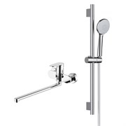 AQUATEK Nika Душевой комплект наружнего монтажа SET 2 в 1 (AQ1842CR + AQ2017CR ), хром AQ1833CR