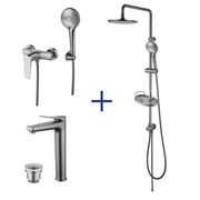 LEMARK Bronx Комплект для ванной комнаты "3 в 1" , графит LM3789GM