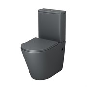 GROSSMAN Унитаз напольный Color GR-4480GMS (620х365х810) безободковый,серый матовый с тонкой крышкой,микролифт,2 места GR-4480GMS
