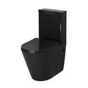 GROSSMAN Унитаз GR-4480BS Color (620х365х810)черный напольныйбезободковый с тонкой крышкой, 2 места GR-4480BS