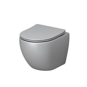 GROSSMAN Унитаз GR-4455GLMS Color (485х365х360) СВЕТЛО-СЕРЫЙ матовый подвеснойбезободковый с тонкой крышкой GR-4455GLMS
