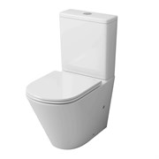 GROSSMAN Унитаз напольный GR-4450SQ (605х380х825) безободковый,белый с тонкой крышкой,микролифт,смыв торнадо,2 места GR-4450SQ