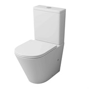 GROSSMAN Унитаз напольный GR-4450MSQ (605х380х825) безободковый,белый матовый с тонкой крышкой,микролифт,смыв торнадо,2 места GR-4450MSQ