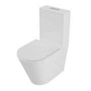 GROSSMAN Унитаз напольный GR-4458SQ (640х360х835) безободковый,белый с тонкой крышкой,микролифт,смыв торнадо,2 места GR-4458SQ