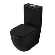GROSSMAN Унитаз напольный GR-4494BMSQ (640х360х835) безободковый,черный матовый с тонкой крышкой,микролифт,смыв торнадо,2 места GR-4494BMSQ
