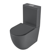 GROSSMAN Унитаз напольный GR-4494GMSQ (640х360х835) безободковый,серый матовый с тонкой крышкой,микролифт,смыв торнадо,2 места GR-4494GMSQ