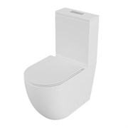 GROSSMAN Унитаз напольный GR-4494MSQ (640х360х835) безободковый,белый матовый с тонкой крышкой,микролифт,смыв торнадо,2 места GR-4494MSQ