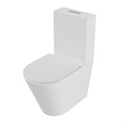GROSSMAN Унитаз напольный GR-4458MSQ (640х360х835) безободковый,белый матовый с тонкой крышкой,микролифт,смыв торнадо,2 места GR-4458MSQ
