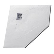 GROSSMAN Strong Душевой поддон GR-S1100100D (100х100) из искусственного камня,трапеция,белый GR-S1100100D