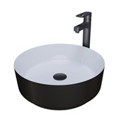 GROSSMAN Раковина накладная GR-4040BW (360х360х115) черная,белая внутри,1 место GR-4040BW