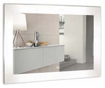 AZARIO Зеркало Норма-6 800х600 (c подсветкой и диммером, часы+сенсор выкл + подогрев+ радио, bluetooth+ термометр) ФР-00001044