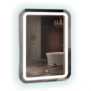 AZARIO Зеркало Мальта-6 550х800 c подсветкой и диммером, подогрев, часы, Bluetooth, радио (ФР-00001219) ФР-00001219