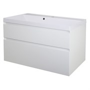 AZARIO Комплект тумба Velluto 100 1000х450х660 подвесная, с раковиной Slim 100, белый матовый (CS00088604), цвет белый матовый CS00088604