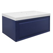 AZARIO Комплект Тумба Belloni 80 795х450х400 подвесная, механизм открывания Push to Open, с раковиной Астория 80, синий (CS00098084), цвет Синий CS00098084
