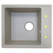 AZARIO Кухонная мойка Milas 480х420х197 кварцевая, прямоугольная, сифон в комплекте, цвет Песочный (CS00097666) CS00097666