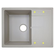 AZARIO Кухонная мойка Tavas 620х480х197 кварцевая, прямоугольная, сифон в комплекте, цвет Песочный (CS00097672) CS00097672