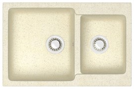 AZARIO Кухонная мойка Grand 765х500х190 двойная, искусственный мрамор, цвет бежевый (CS00079902) CS00079902