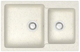 AZARIO Кухонная мойка Grand 765х500х190 двойная, искусственный мрамор, цвет Хлопок (CS00079904) CS00079904