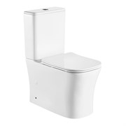 AZARIO Унитаз-компакт  ANTEO SQUARE 385х630х820 напольный, безободковый, с быстросъемным сиденьем микролифт (AZ-1218A) AZ-1218A