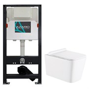 AZARIO Сет NEW Инсталляция 3/6л + подвесной унитаз Mona 530x360x365 с быстросъемным сиденьем "Микролифт" (AZ-501A+AZ-0057) AZ-501A+AZ-0057