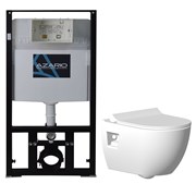 AZARIO Сет инсталяция + унитаз Creo Ceramique Ocean plus подвесной безободковый с тонким сиденьем микролифт AZ-8010-1000+Ocean plus