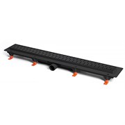 AZARIO Душевой лоток D50 Medium 750 мм, боковой слив, пластиковый, перфорированная решетка, черный (AZ-CH 750/50 MC) AZ-CH 750/50 MC