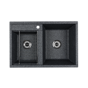 AQUATON Кухонная мойка Делия 78 DBL 2 чаши, цвет графит (1A723132DE210) 1A723132DE210