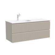 SANCOS Тумба подвесная Snob R левая 1195х445х500, c двумя ящиками оснащенными доводчиками скрытого монтажа с системой Soft close (плавного закрывания) , Beige Soft, арт.SNR120LCE SNR120LCE