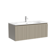 SANCOS Тумба подвесная с рельефным фасадом Code 990х453х400, c одним ящиком оснащенным доводчиками скрытого монтажа с системой Soft close (плавного закрывания), цвет серая платина , арт. CD100GP CD100GP