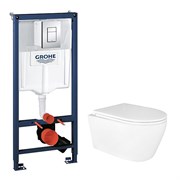 AZARIO Сет: Инсталляция Grohe Rapid SL 3 в 1 + Унитаз подвесной Azario UNO, безободковый, в комплекте сиденьем микролифт (38772001+AZ-2380) 38772001+AZ-2380