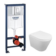 AZARIO Сет: Инсталляция Grohe Rapid SL 3 в 1 + Унитаз подвесной Azario Teramo, безободковый, слив "Скрытое Торнадо", сиденье микролифт (38772001+AZ-0053-UQ3) 38772001+AZ-0053-UQ3