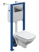 CERSANIT Carina Комплект CARINA XL CO DPL EO slim инсталляция VECTOR кнопка CORNER пластик хром глянцевый (64441) 64441