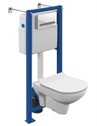 CERSANIT City Комплект CITY CO DPL EO slim Инсталляция VECTOR кнопка PILOT стекло белый (64439) 64439
