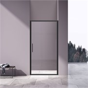 VINCEA Slim 8mm Душевая дверь распашная ширина 100 см, профиль - черный / стекло - прозрачное VDP-4SL100CLB