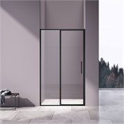VINCEA Slim 8mm Душевая дверь распашная ширина 120 см, профиль - черный / стекло - прозрачное VDP-4SL120CLB
