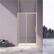 VINCEA Slim 8mm Душевая дверь распашная ширина 120 см, профиль - брашированное золото / стекло - прозрачное VDP-4SL120CLG