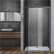 VINCEA Soft Душевая дверь раздвижная ширина 120 см, профиль - вороненая сталь / стекло - прозрачное VDS-3SO120CLGM