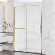 VINCEA Slim Soft Душевая дверь раздвижная ширина 140 см, профиль - брашированное золото / стекло - прозрачное VDS-1SS140CLG